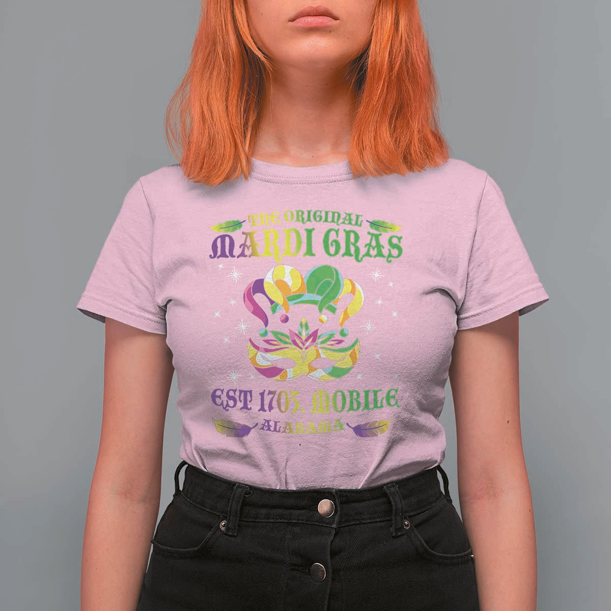 The Original Mardi Gras T Shirt For Women Mobile Alabama 1703