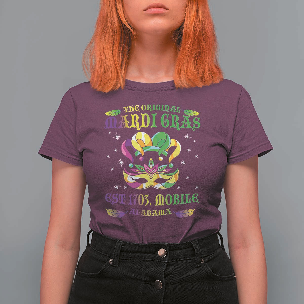 The Original Mardi Gras T Shirt For Women Mobile Alabama 1703