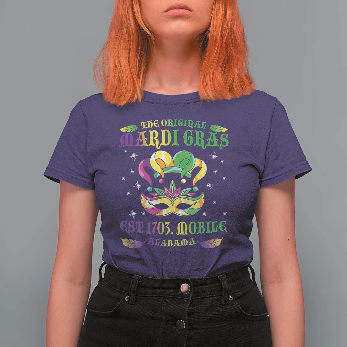 The Original Mardi Gras T Shirt For Women Mobile Alabama 1703