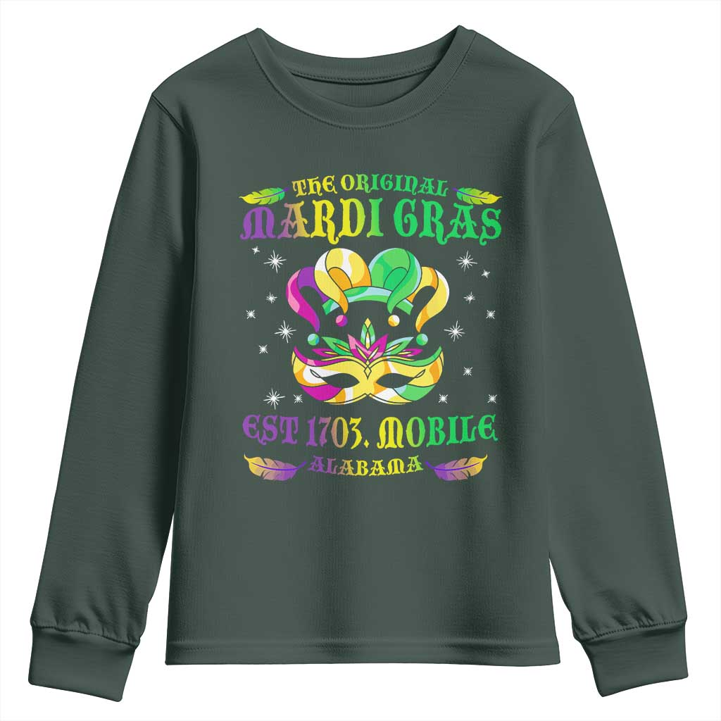 The Original Mardi Gras Youth Sweatshirt Mobile Alabama 1703