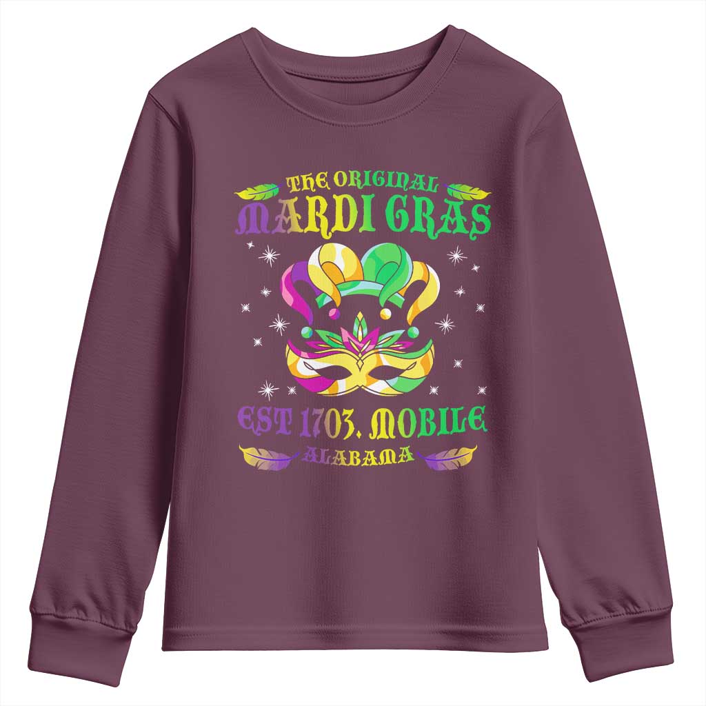 The Original Mardi Gras Youth Sweatshirt Mobile Alabama 1703