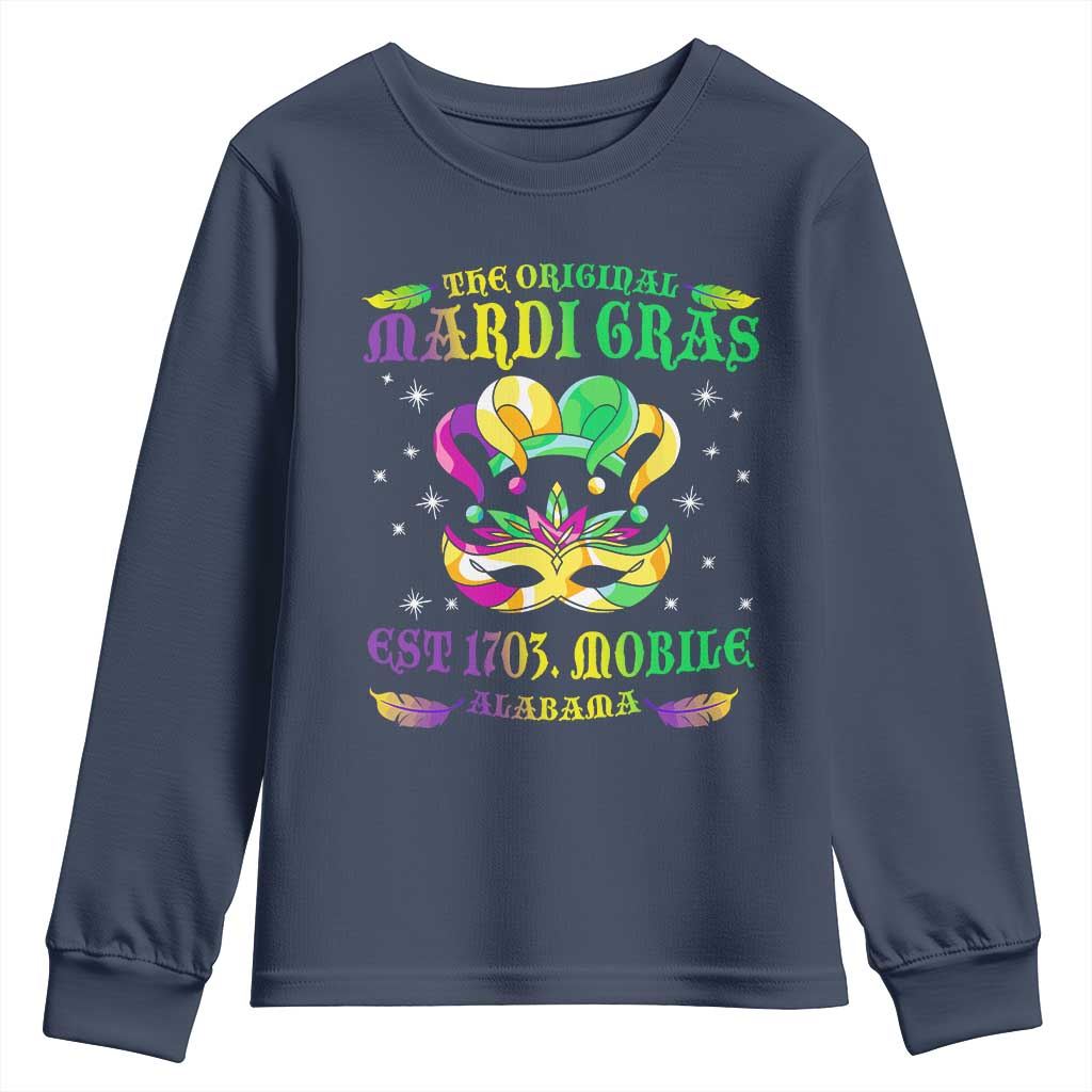 The Original Mardi Gras Youth Sweatshirt Mobile Alabama 1703