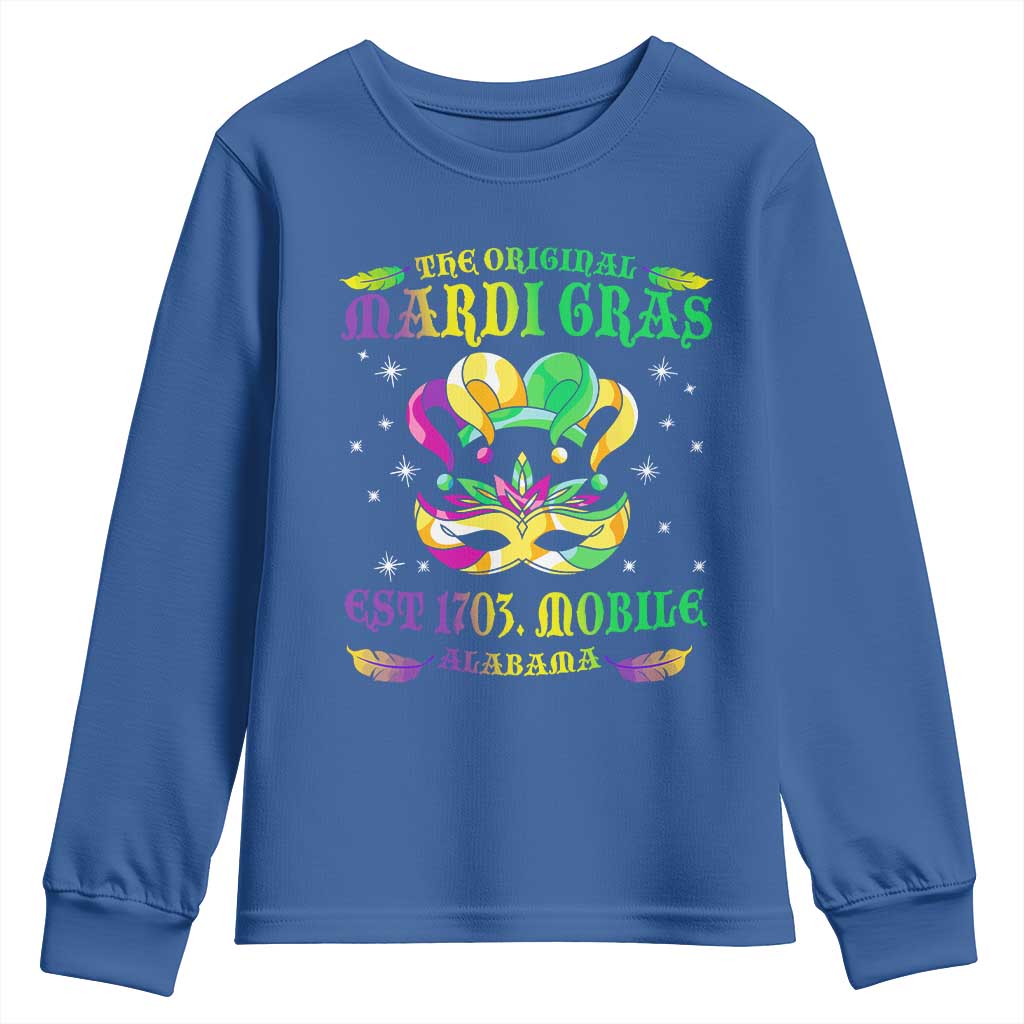 The Original Mardi Gras Youth Sweatshirt Mobile Alabama 1703