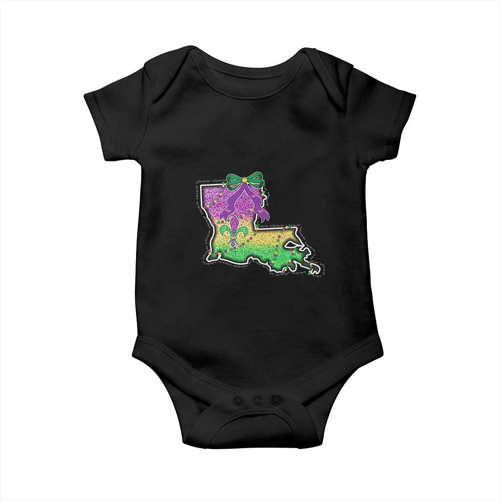 Louisiana Mardi Gras Coquette Baby Onesie