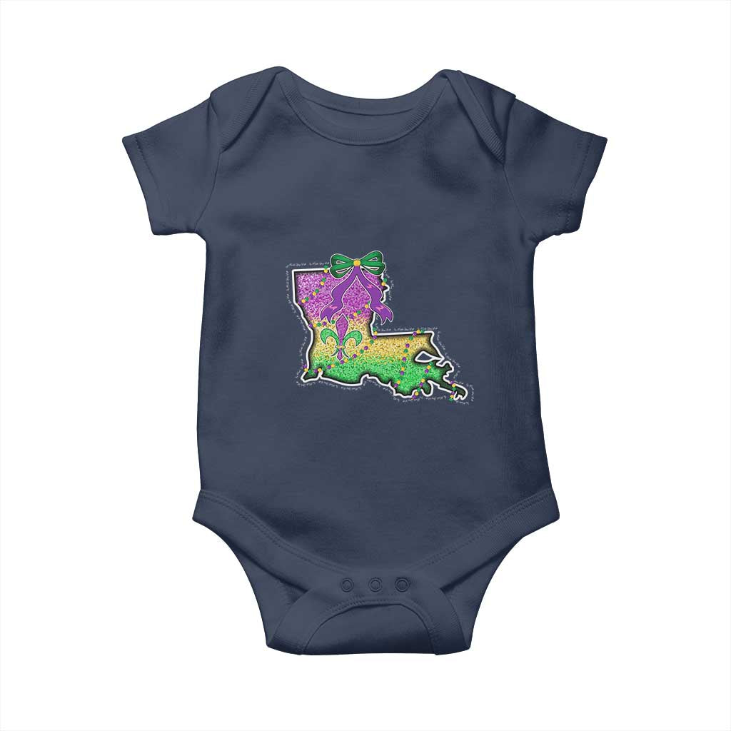 Louisiana Mardi Gras Coquette Baby Onesie