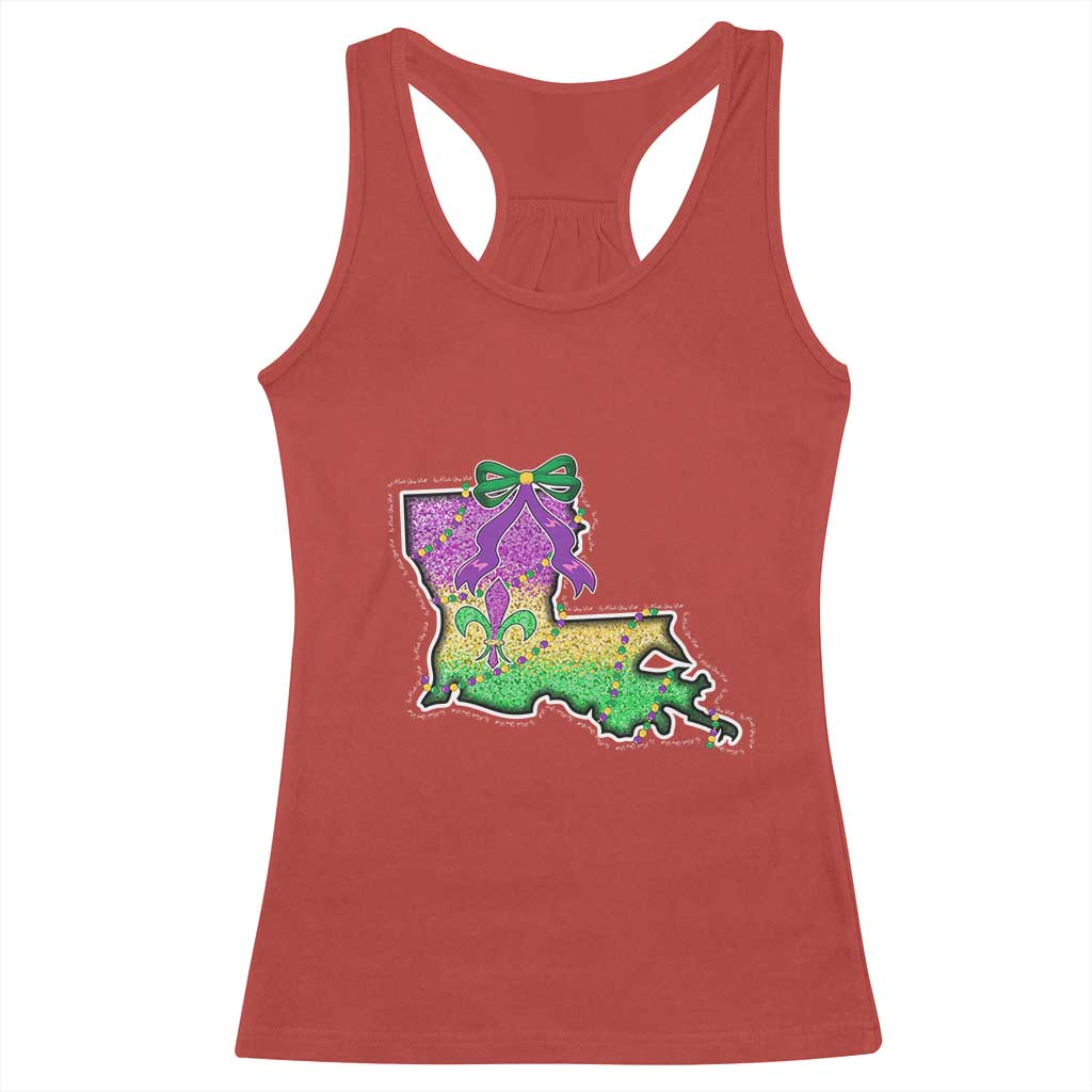 Louisiana Mardi Gras Coquette Racerback Tank Top