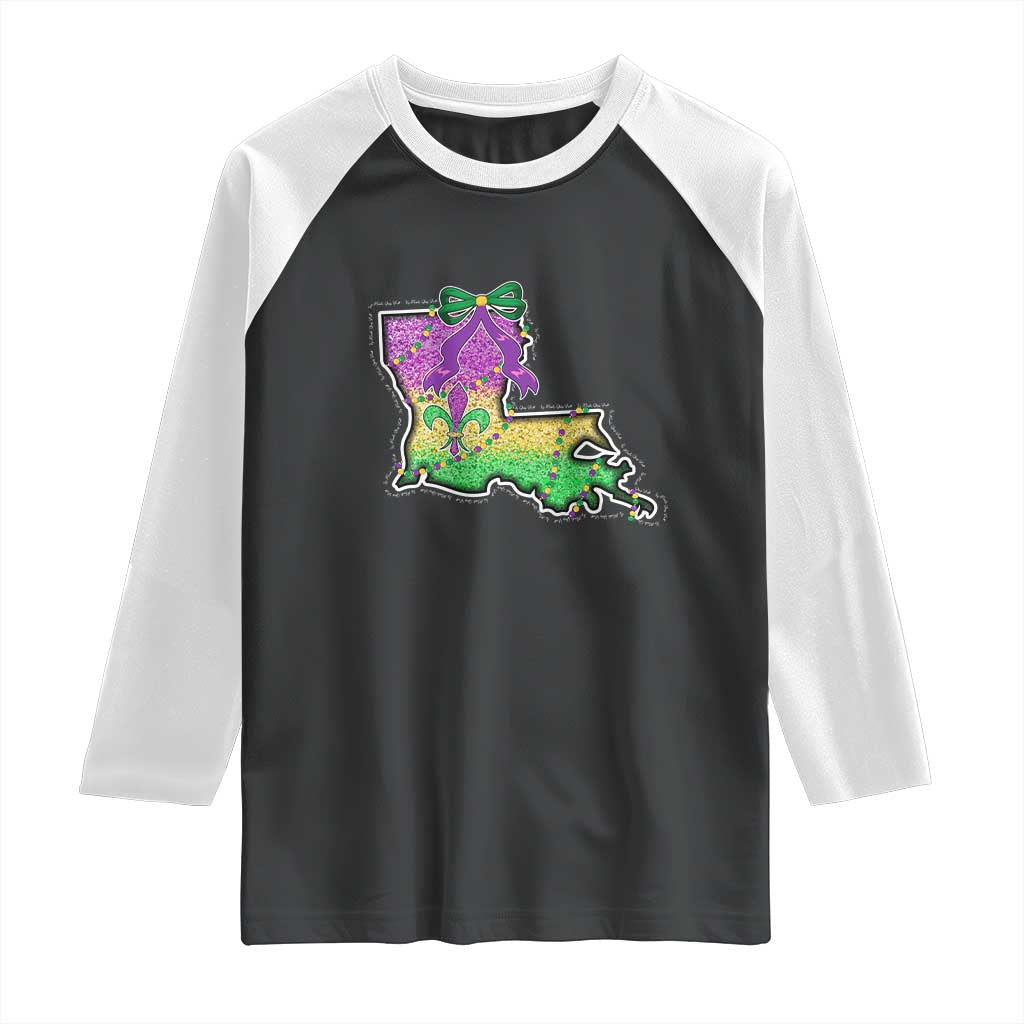 Louisiana Mardi Gras Coquette Raglan Shirt