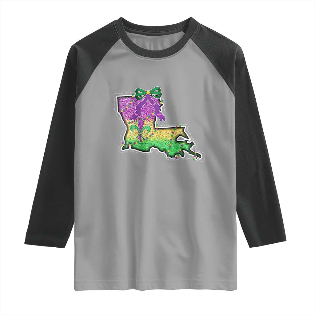 Louisiana Mardi Gras Coquette Raglan Shirt