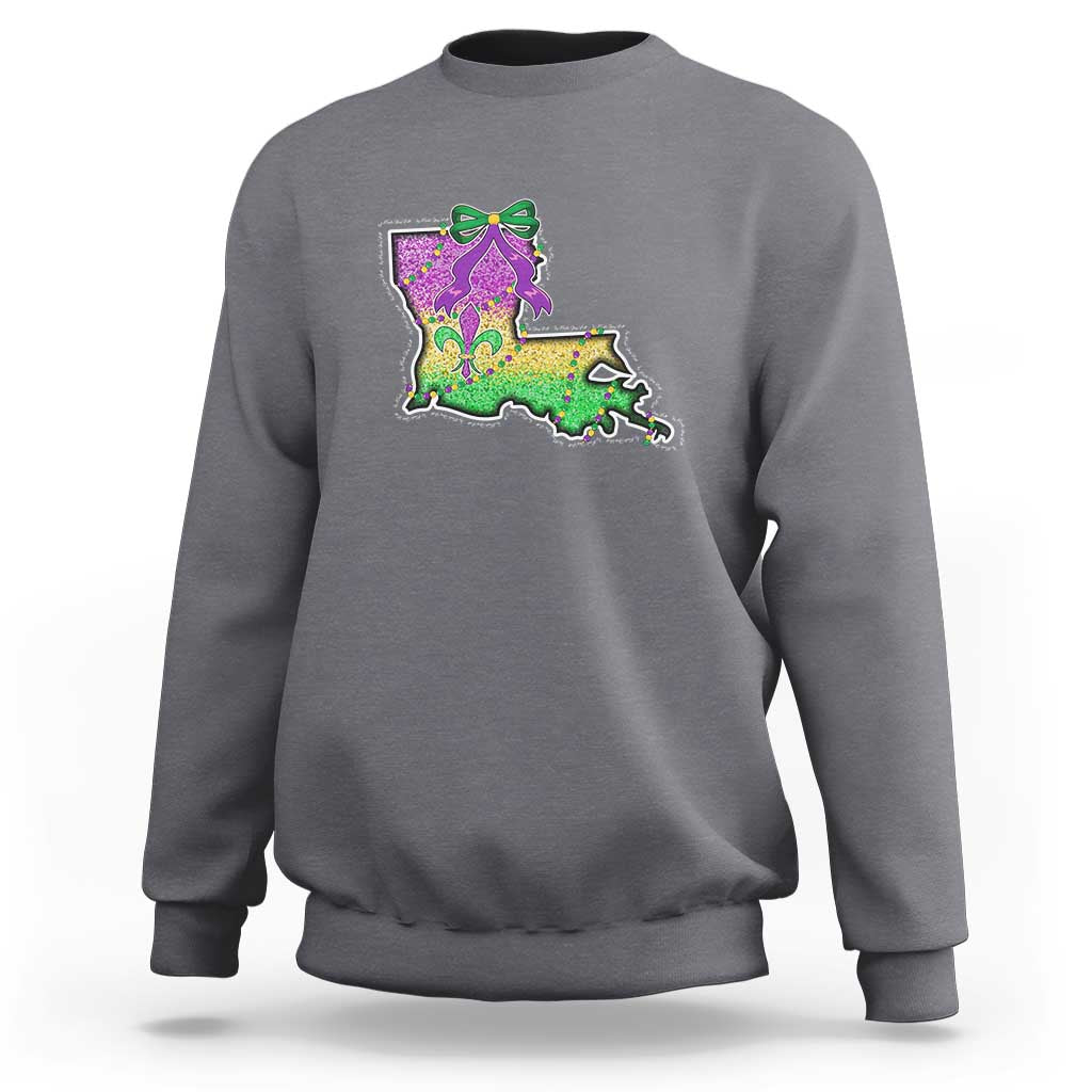 Louisiana Mardi Gras Coquette Sweatshirt