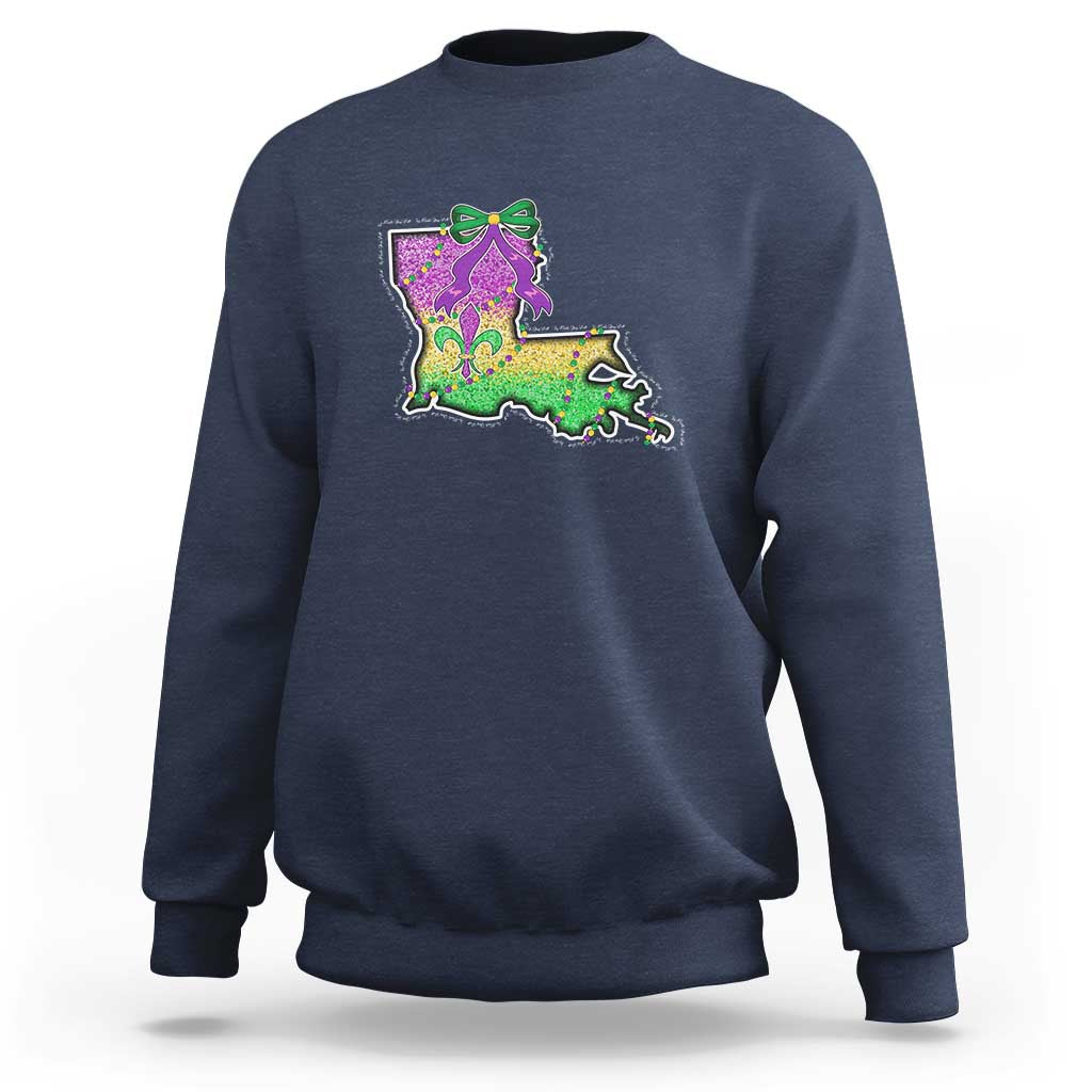 Louisiana Mardi Gras Coquette Sweatshirt