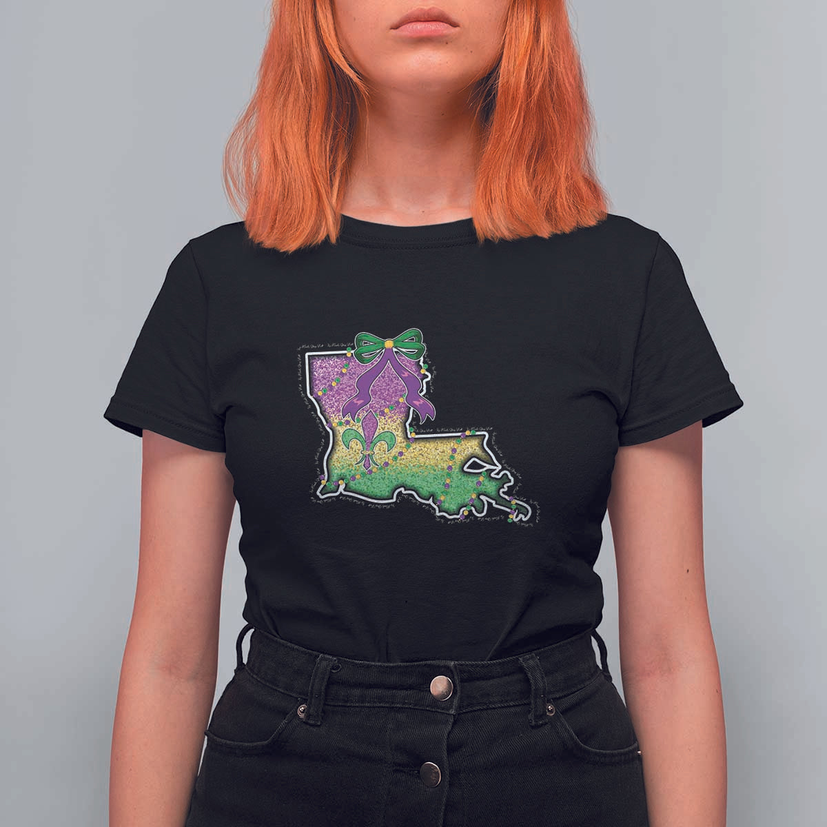 Louisiana Mardi Gras Coquette T Shirt For Women