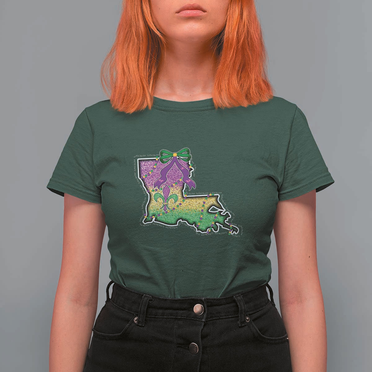 Louisiana Mardi Gras Coquette T Shirt For Women