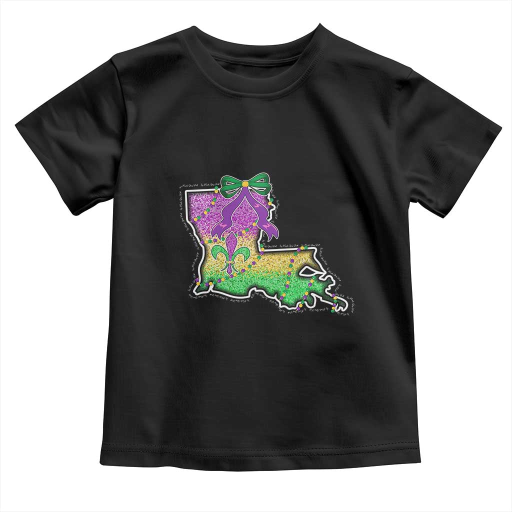 Louisiana Mardi Gras Coquette Toddler T Shirt