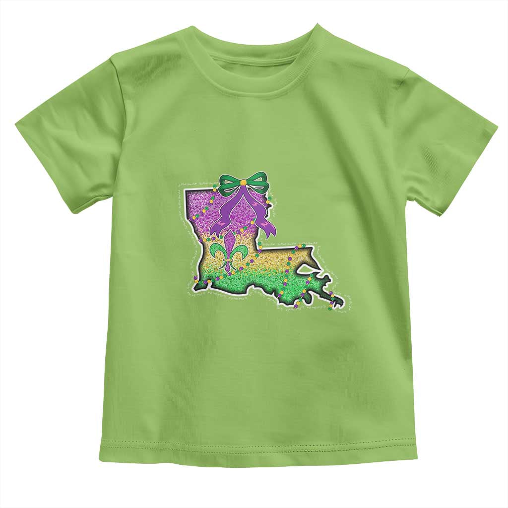 Louisiana Mardi Gras Coquette Toddler T Shirt