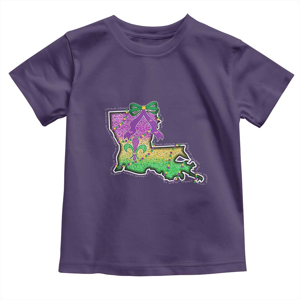 Louisiana Mardi Gras Coquette Toddler T Shirt
