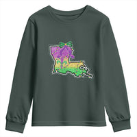 Louisiana Mardi Gras Coquette Youth Sweatshirt