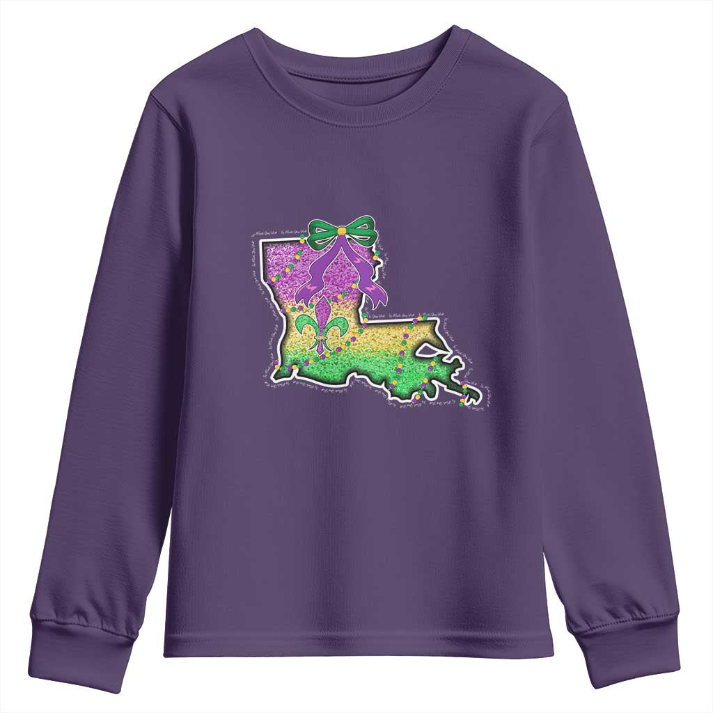 Louisiana Mardi Gras Coquette Youth Sweatshirt