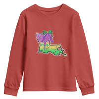 Louisiana Mardi Gras Coquette Youth Sweatshirt