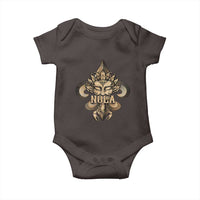 NOLA New Orleans Louisiana Baby Onesie Mardi Gras Mask Fleur De Lis