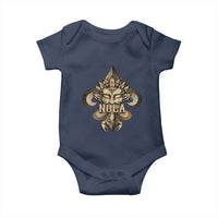NOLA New Orleans Louisiana Baby Onesie Mardi Gras Mask Fleur De Lis
