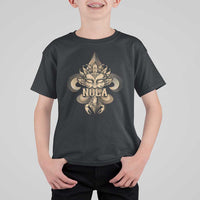 NOLA New Orleans Louisiana T Shirt For Kid Mardi Gras Mask Fleur De Lis