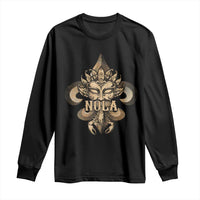 NOLA New Orleans Louisiana Long Sleeve Shirt Mardi Gras Mask Fleur De Lis