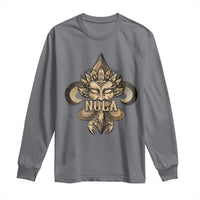 NOLA New Orleans Louisiana Long Sleeve Shirt Mardi Gras Mask Fleur De Lis