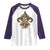 NOLA New Orleans Louisiana Raglan Shirt Mardi Gras Mask Fleur De Lis