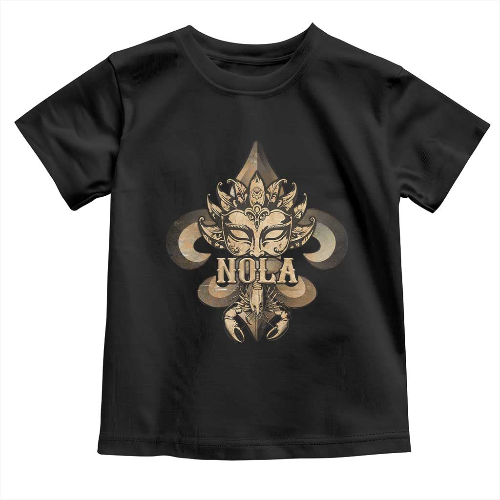 NOLA New Orleans Louisiana Toddler T Shirt Mardi Gras Mask Fleur De Lis