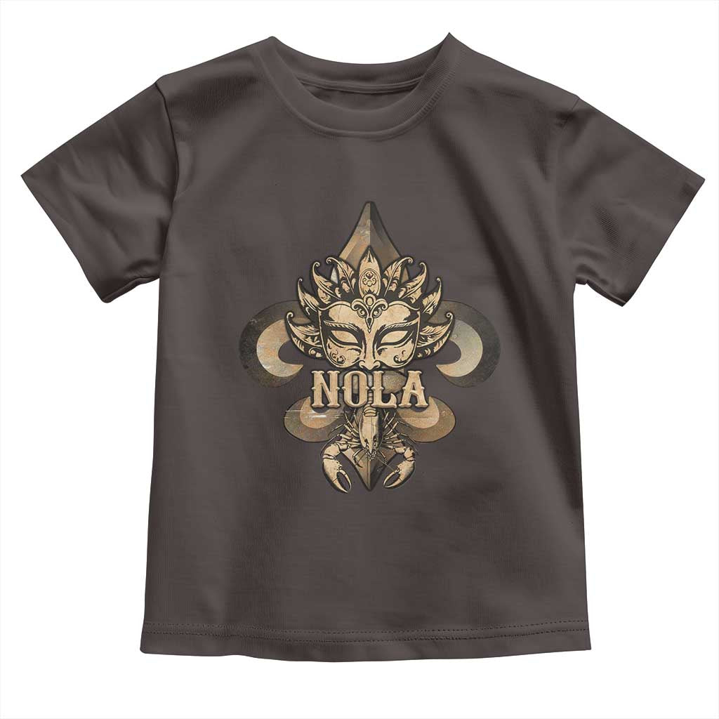 NOLA New Orleans Louisiana Toddler T Shirt Mardi Gras Mask Fleur De Lis
