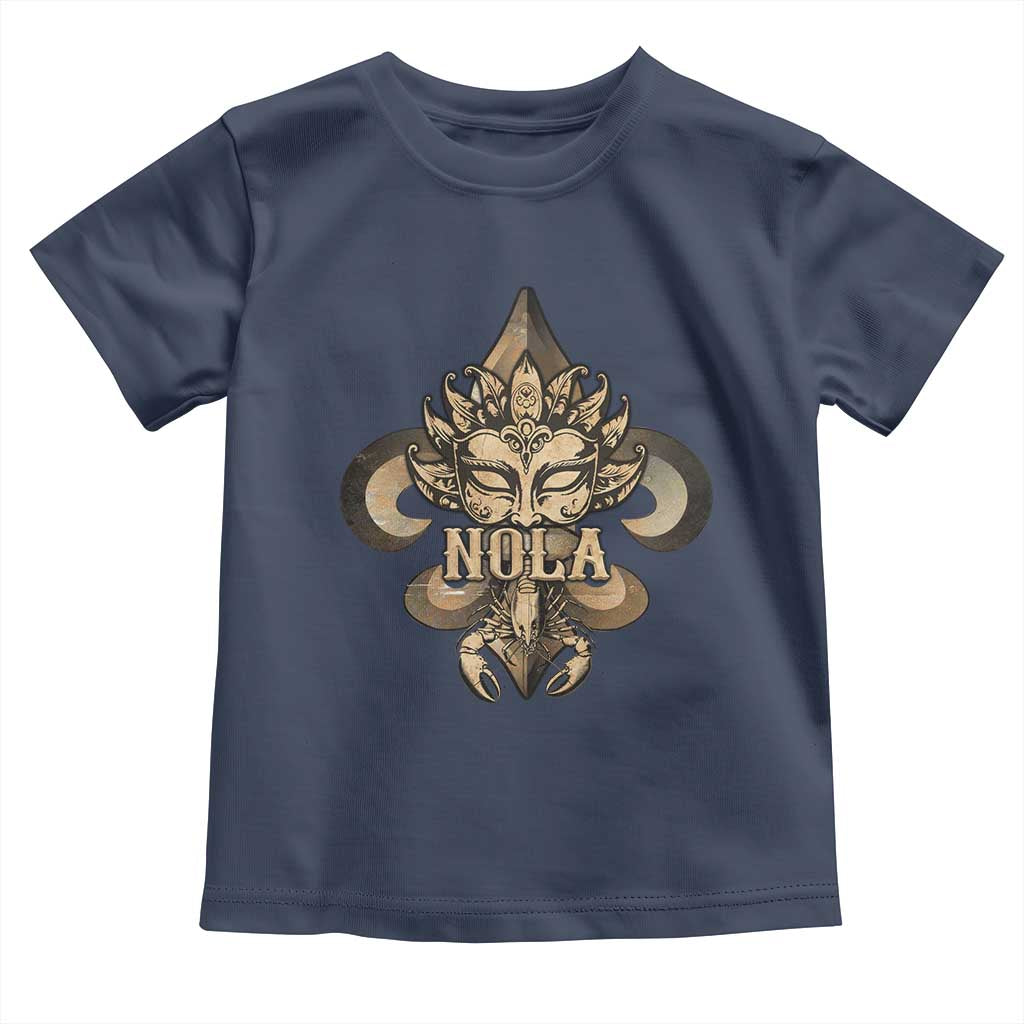 NOLA New Orleans Louisiana Toddler T Shirt Mardi Gras Mask Fleur De Lis