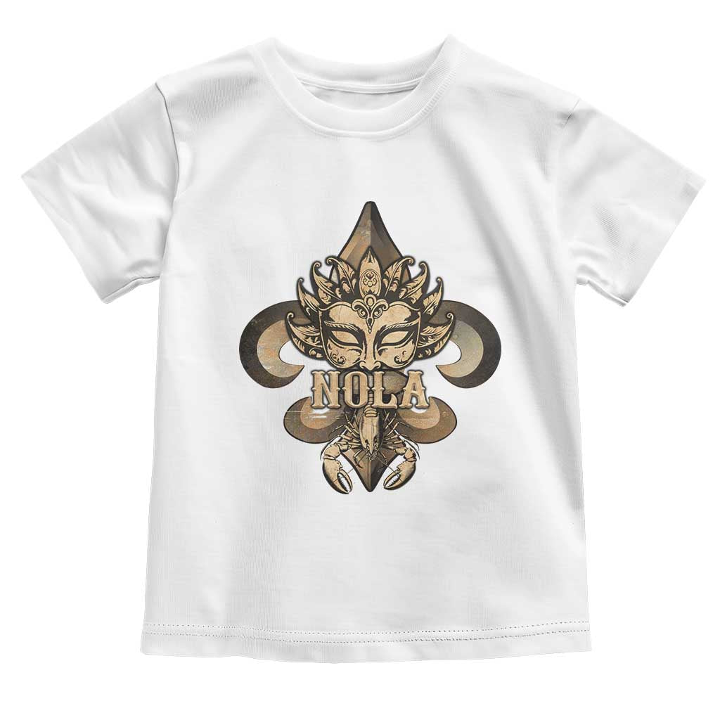 NOLA New Orleans Louisiana Toddler T Shirt Mardi Gras Mask Fleur De Lis