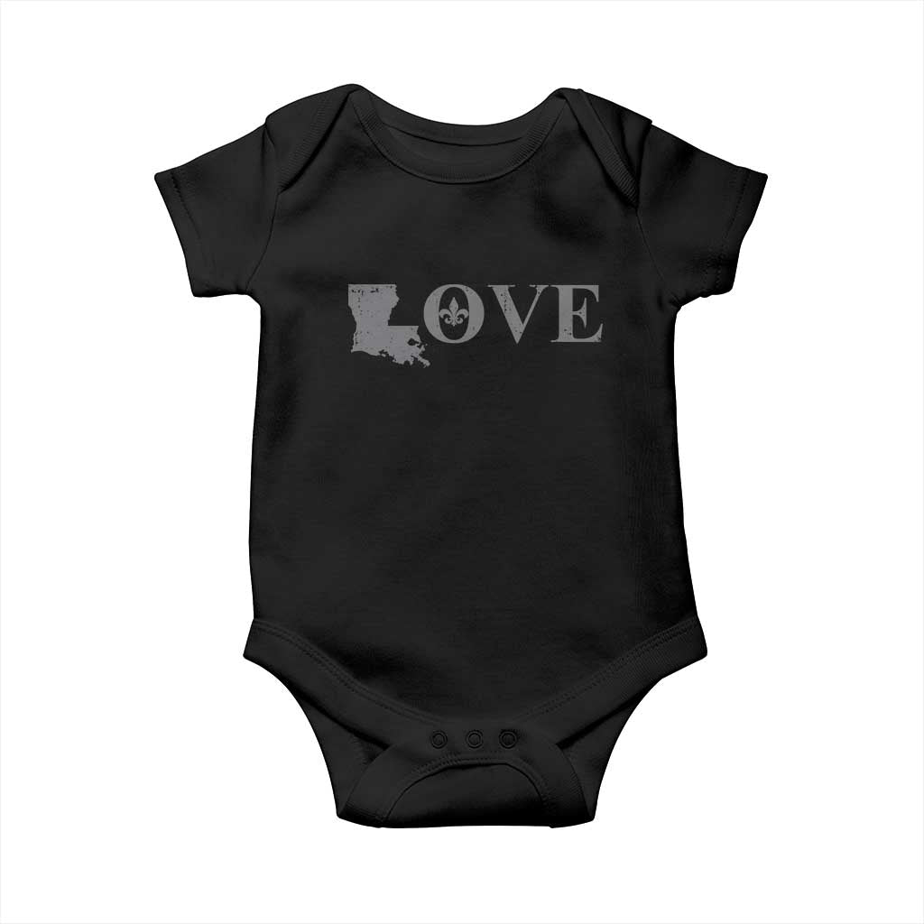 LOVE Louisiana Baby Onesie Fleur De Lis LA Map
