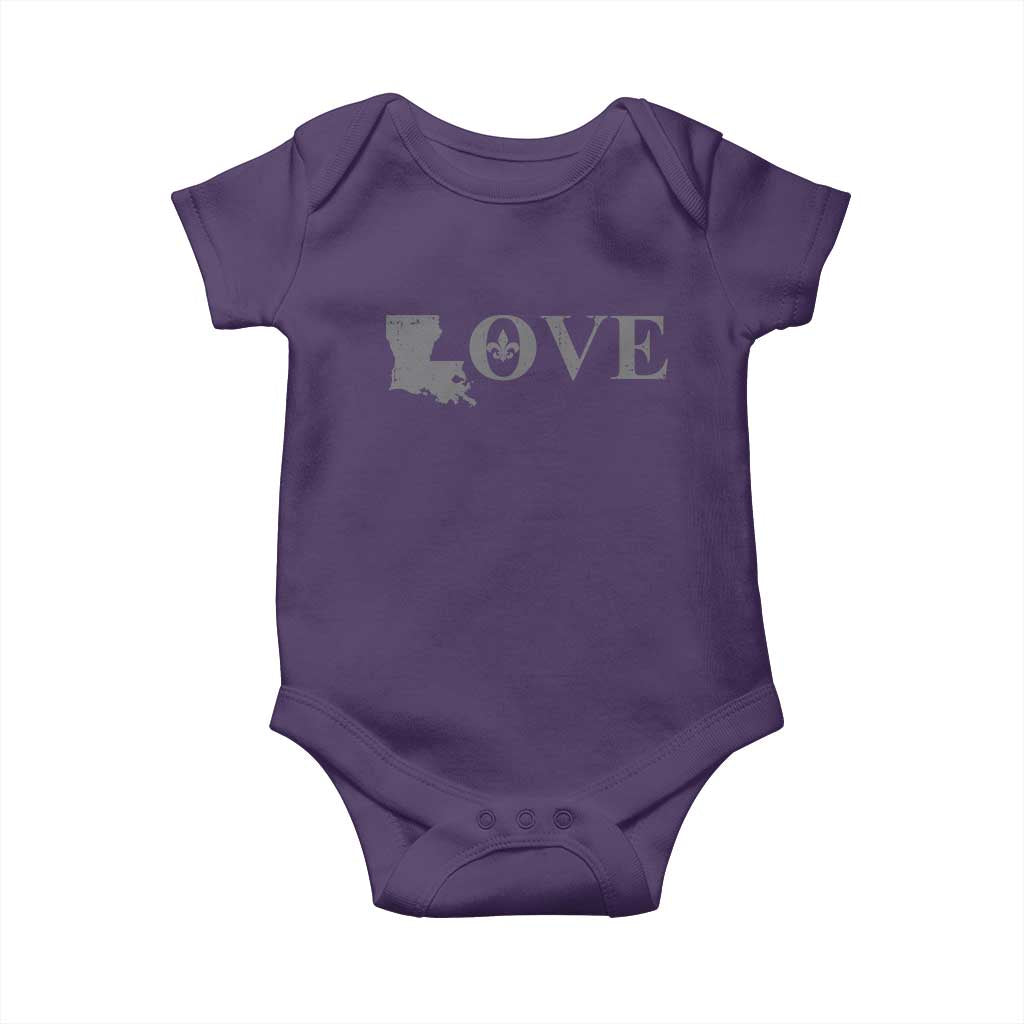 LOVE Louisiana Baby Onesie Fleur De Lis LA Map