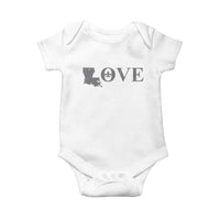 LOVE Louisiana Baby Onesie Fleur De Lis LA Map