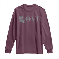 LOVE Louisiana Long Sleeve Shirt Fleur De Lis LA Map