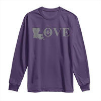 LOVE Louisiana Long Sleeve Shirt Fleur De Lis LA Map