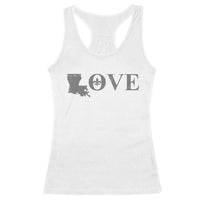 LOVE Louisiana Racerback Tank Top Fleur De Lis LA Map