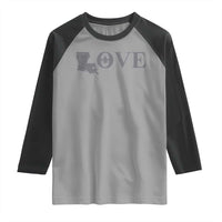 LOVE Louisiana Raglan Shirt Fleur De Lis LA Map