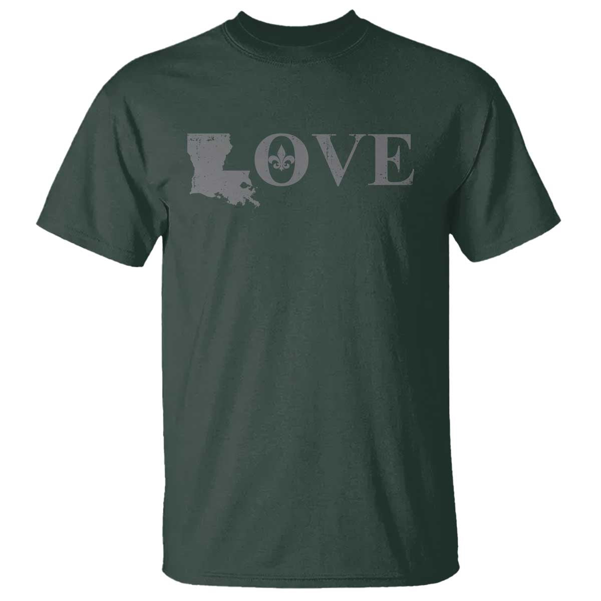 LOVE Louisiana T Shirt Fleur De Lis LA Map