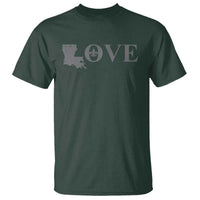 LOVE Louisiana T Shirt Fleur De Lis LA Map