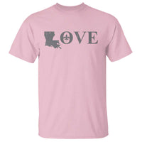 LOVE Louisiana T Shirt Fleur De Lis LA Map