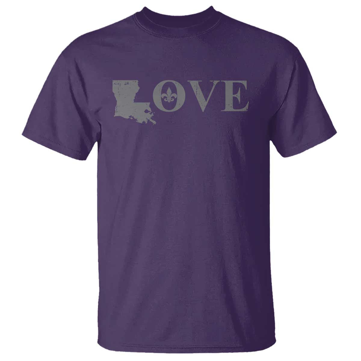 LOVE Louisiana T Shirt Fleur De Lis LA Map