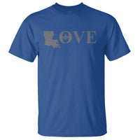 LOVE Louisiana T Shirt Fleur De Lis LA Map