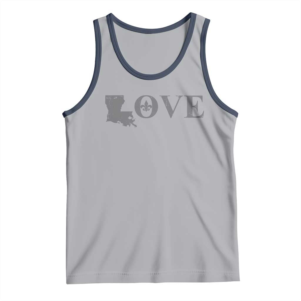 LOVE Louisiana Tank Top Fleur De Lis LA Map