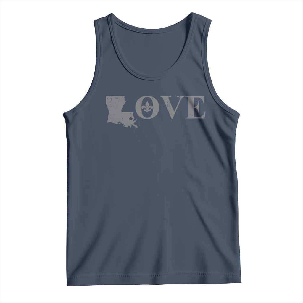 LOVE Louisiana Tank Top Fleur De Lis LA Map