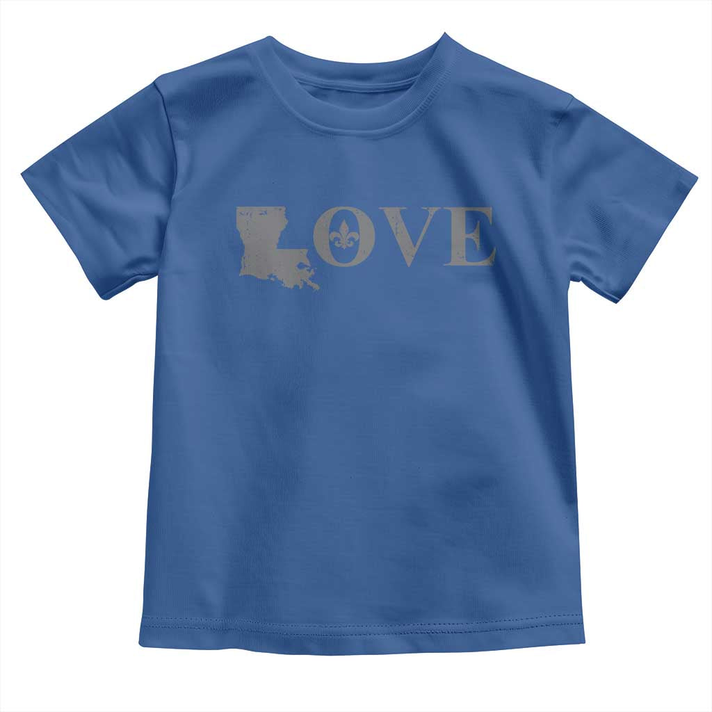 LOVE Louisiana Toddler T Shirt Fleur De Lis LA Map