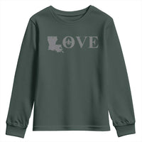LOVE Louisiana Youth Sweatshirt Fleur De Lis LA Map