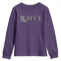 LOVE Louisiana Youth Sweatshirt Fleur De Lis LA Map