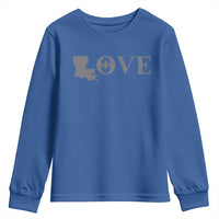 LOVE Louisiana Youth Sweatshirt Fleur De Lis LA Map